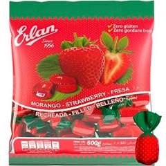 BALA ERLAN DURA RECHEADA MORANGO  500GR